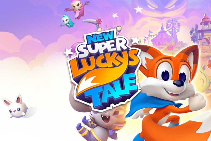 A poster of the New Super Lucky's Tale among the best video games for 7 year olds.