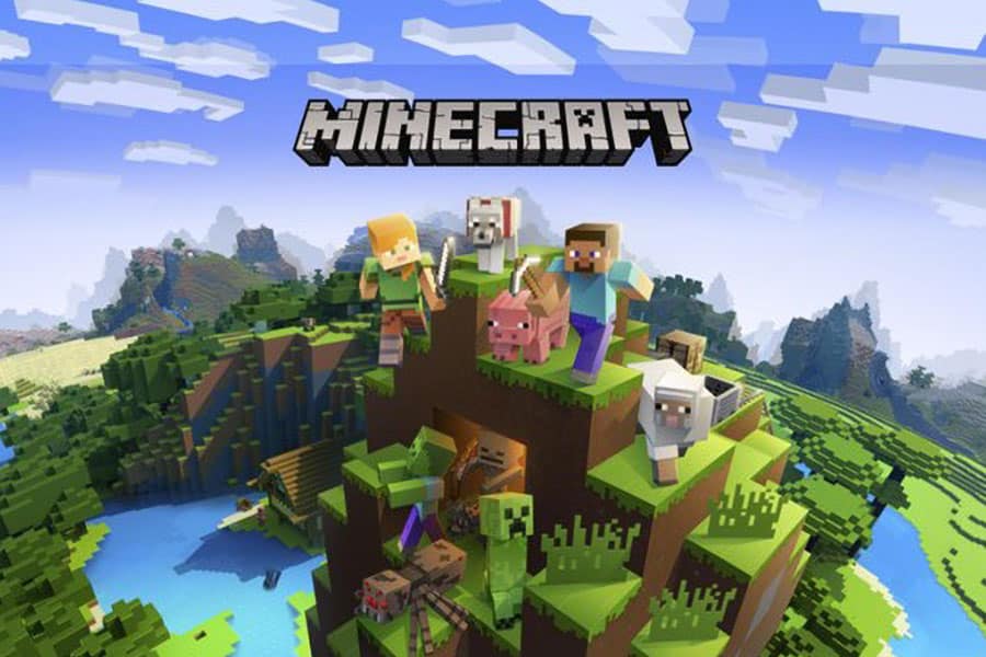 The Official Picture of Minecraft featuring its characters, One of best video games for couples.