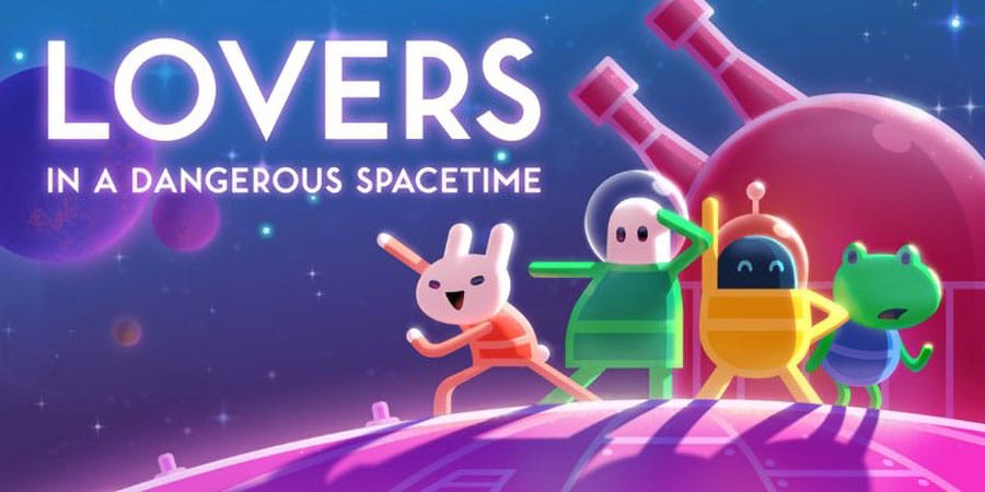 The Official Picture of Lovers in a Dangerous Spacetime featuring its main characters, One of best video games for couples.