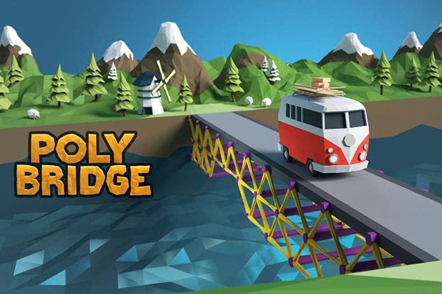 The Official Picture of Poly Bridge, One of best video games for engineers.