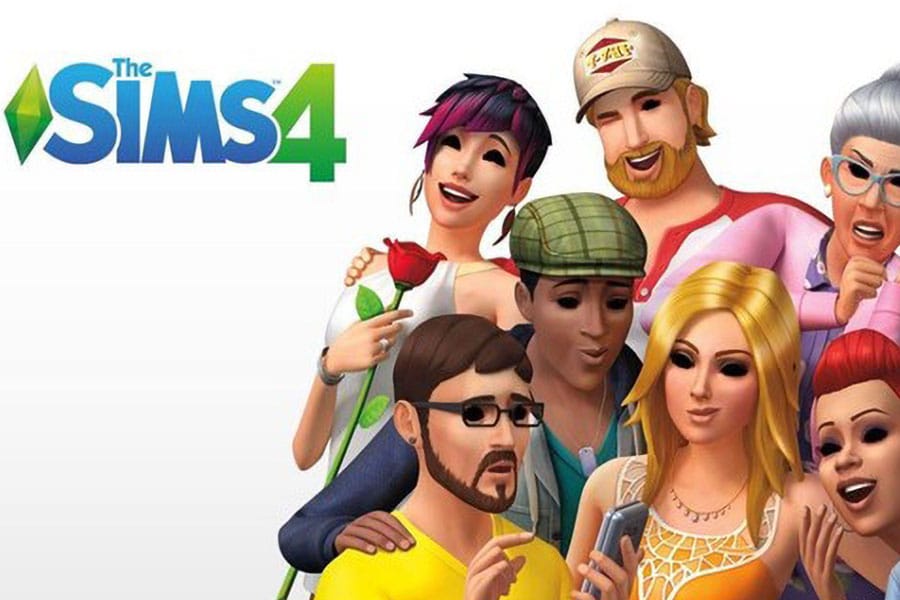 The Official Picture of The Sims 4 with its many characters, One of best video games for entrepreneurs.