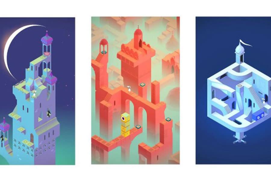 The in Game Pictures of Monument Valley, One of the best video games for improving memory.