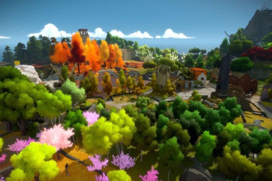 The in Game Picture of The Witness, One of the best video games for improving memory.