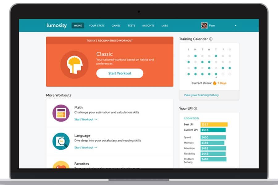 The in Game Picture of Lumosity, One of the best video games for improving memory.