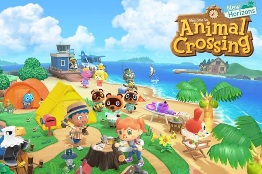 The Official Picture of Animal Crossing: New Horizons Featuring its many characters, One of best video games for stress relief.