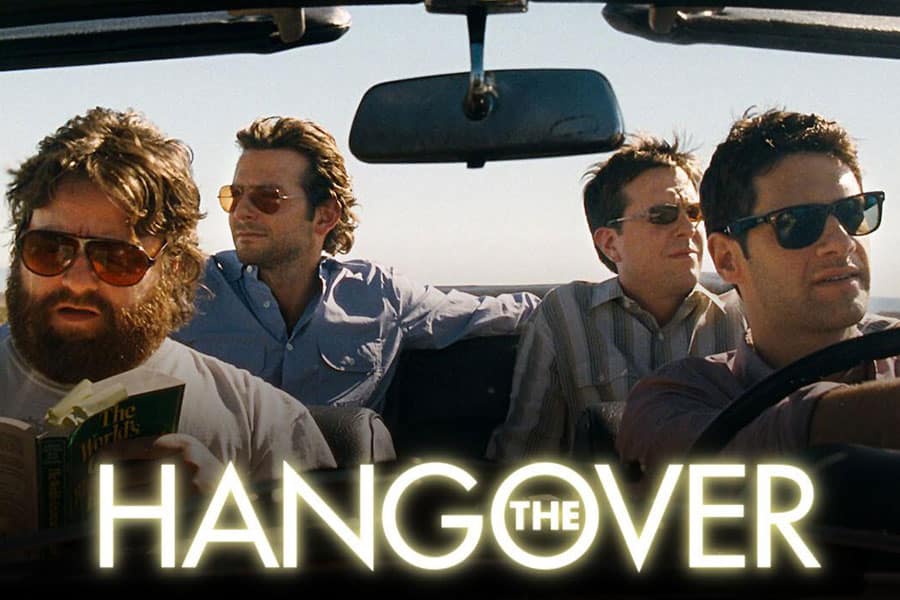 a picture of The Hangover with its main characters, one of comedy movies for gamers.