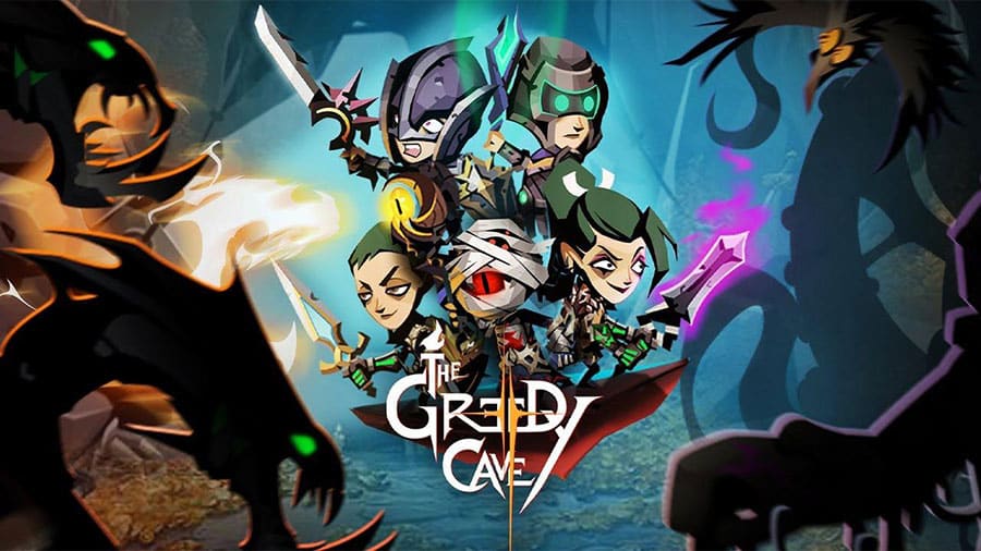 The Official Picture of The Greedy Cave 2 with its characters, One of dungeon crawler games for android.