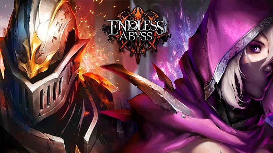 The Official Picture of Endless Abyss with its characters, One of dungeon crawler games for android.