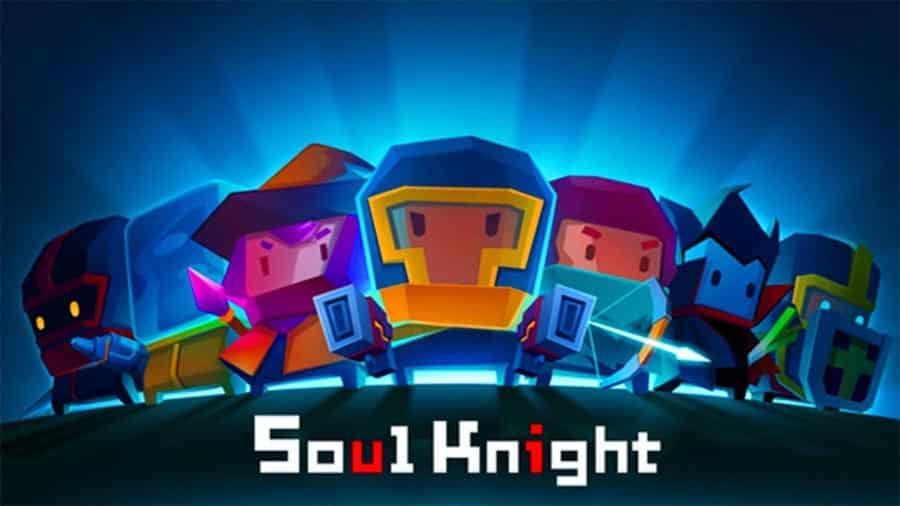 The Official Picture of Soul Knight with its characters, One of dungeon crawler iphone games.