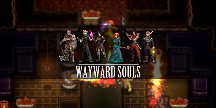 The Official Picture of Wayward Souls with its characters, One of dungeon crawler iphone games.