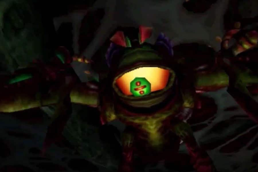 A Picture of Gohma from The Legend of Zelda: Ocarina of Time, One of The easiest boss fights in video games.