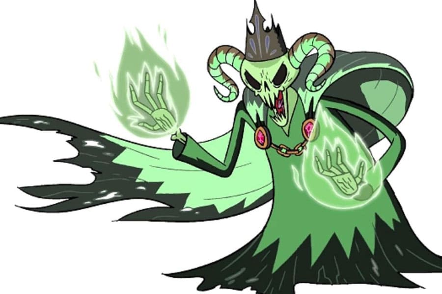 A Picture of The Lich from Adventure Time: Hey Ice King! Why’d You Steal Our Garbage?!, One of The easiest boss fights in video games.