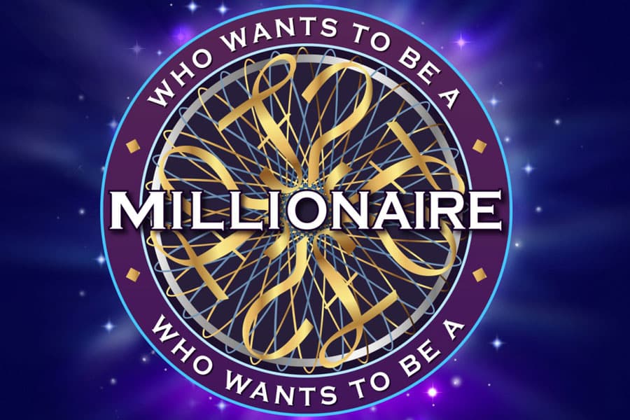 “Who Wants to Be a Millionaire? game screen with quiz questions.”