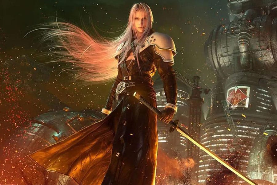 a picture of Sephiroth from Final Fantasy VII, One of The hardest boss fights in games.