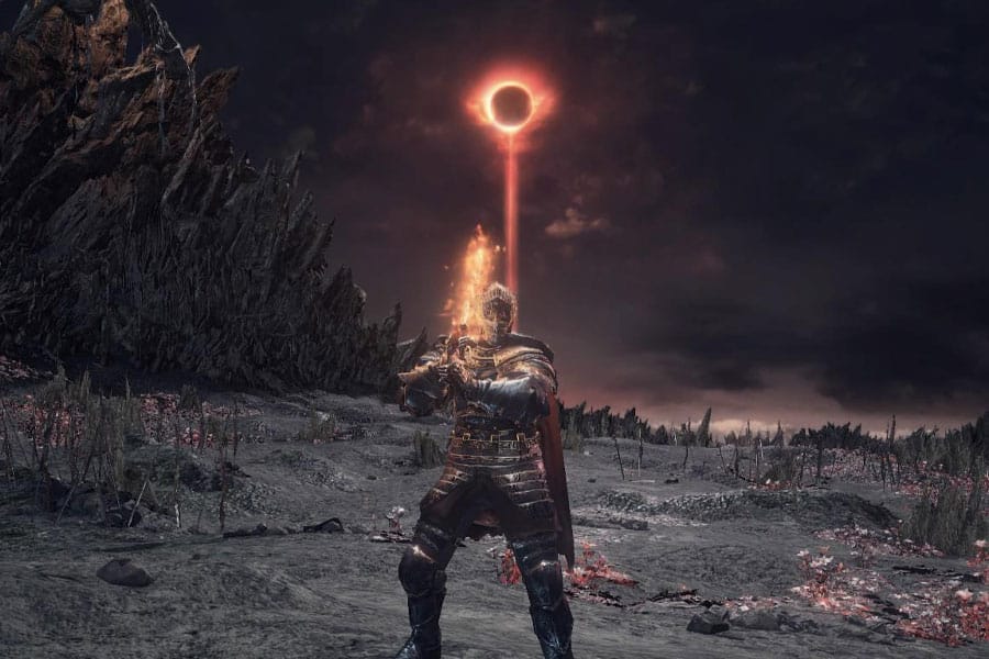 A Picture of The Soul of Cinder from Dark Souls III, One of The hardest boss fights in games.