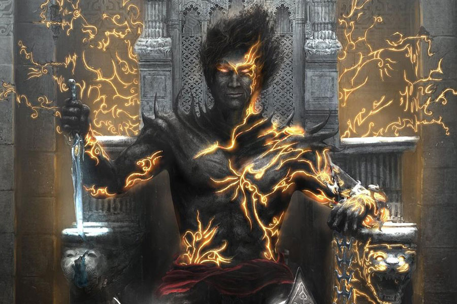 A Picture of The Dark Prince from Prince of Persia: The Two Thrones, One of The hardest boss fights in games.