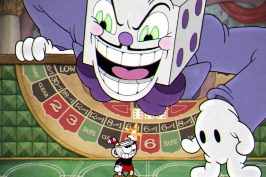 A Picture of King Dice from Cuphead, One of The hardest boss fights in games.