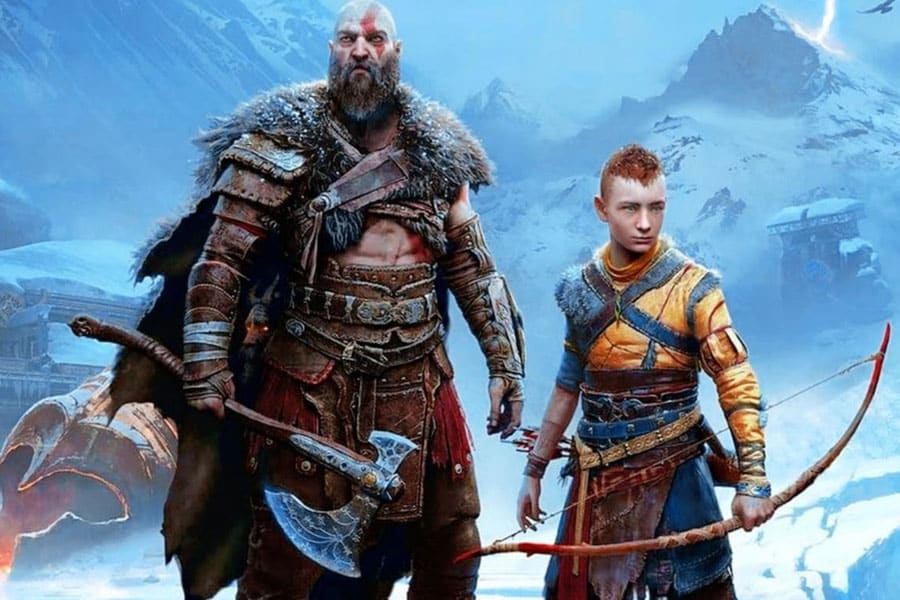 The Official Picture of God of War with kratos and atreus, One of Top Titles with the hardest boss fights in games history.