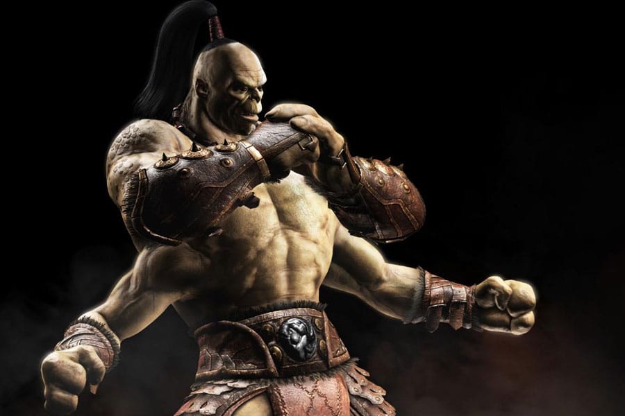 a picture of Goro from Mortal Kombat, One of The hardest boss fights in games.