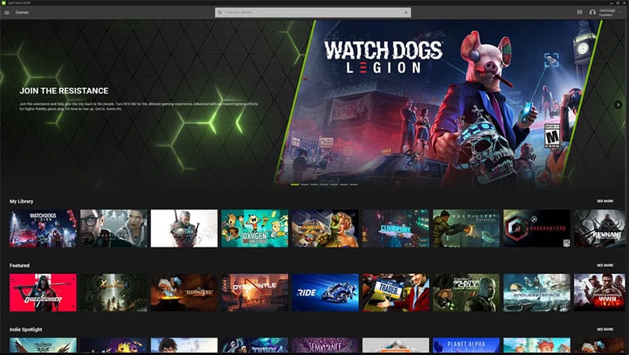 in app picture of NVIDIA GeForce NOW, One of Perfect ways on how to play xbox games on mac.