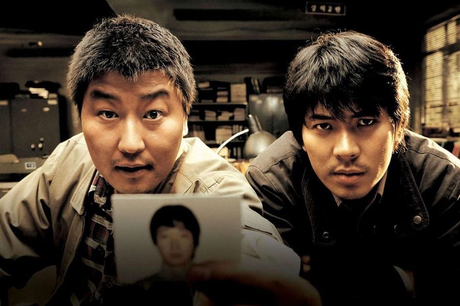 a picture of Memories of Murder with its main characters, one of Korean movies for gamers.