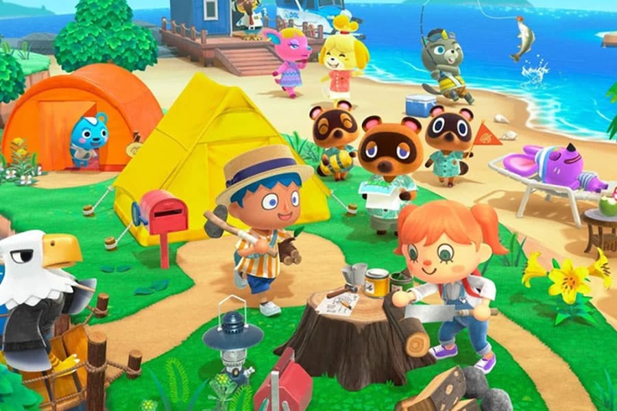 The Official Picture of Animal Crossing: New Horizons with its characters, one of most addictive video games.