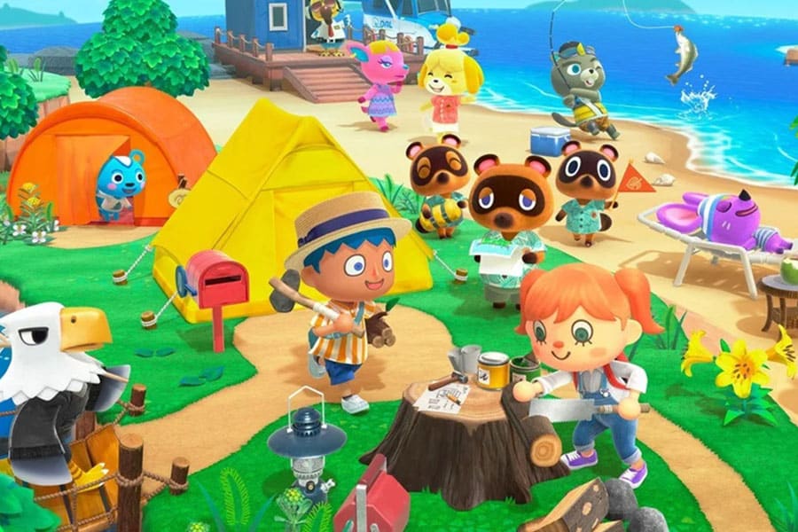 The Official picture of Animal Crossing: New Horizons with its characters, One of most fun video games of all time.