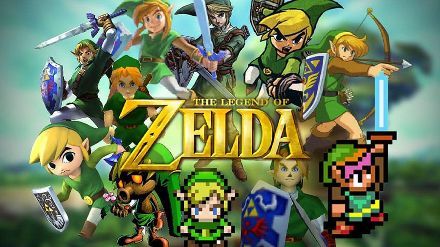 a picture of The Legend of Zelda: Ocarina of Time with Link Through Time, One of most fun video games of all time.