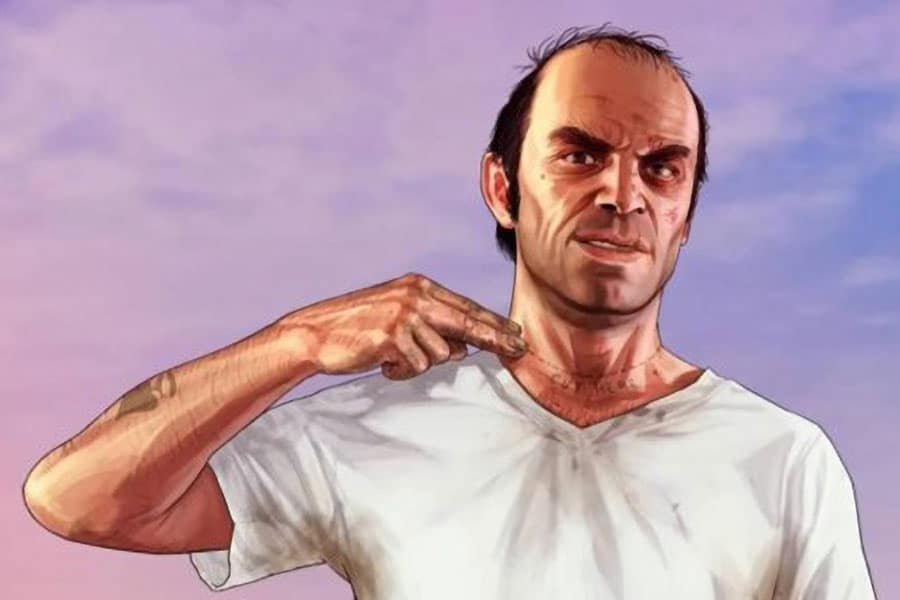 in game picture of Trevor Phillips from Grand Theft Auto V, one of the most hated video games characters.