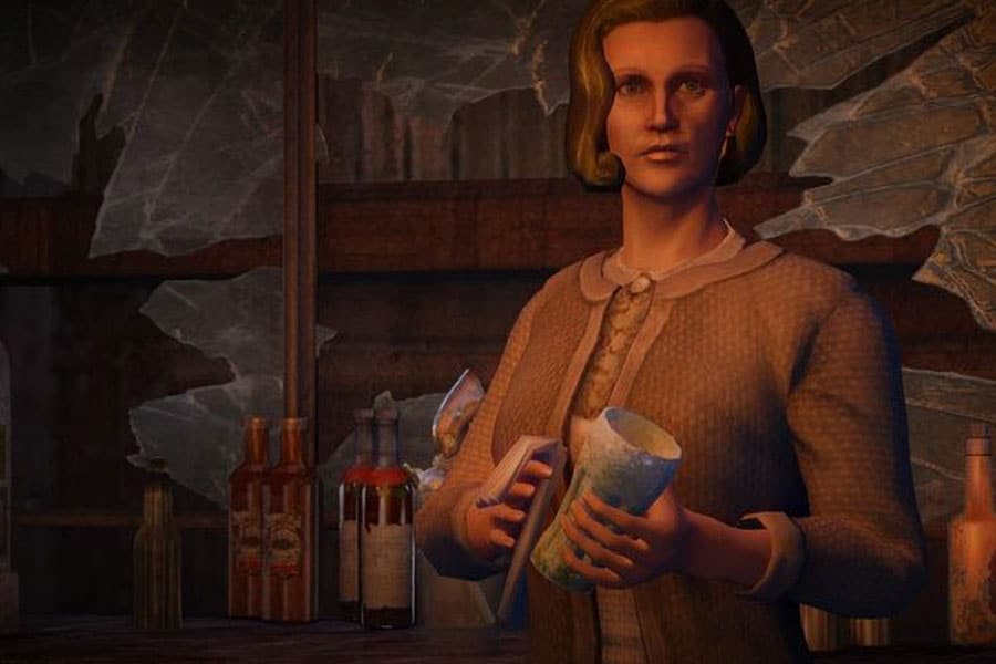 in game picture of Trudy from Fallout: New Vegas, one of the most hated video games characters.