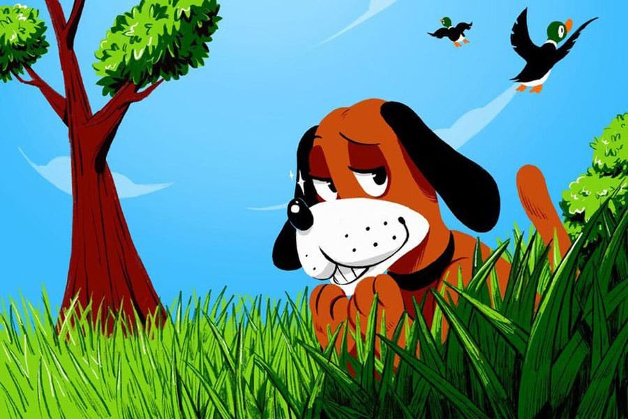 an art of The Dog from Duck Hunt, one of the most hated video games characters.