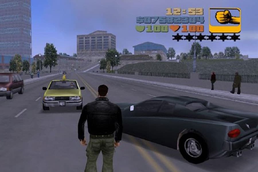 in game picture of Grand Theft Auto III with Claude, one of most influential video games of all time.