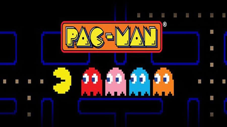 The Official Picture of Pac-man featuring Pac-man and ghosts, One of most played video games of all time.