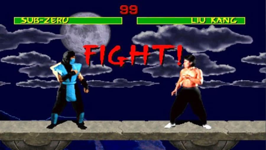 The in Game Picture of Mortal Kombat featuring Liu Kang and Subzero, One of most played video games of all time.