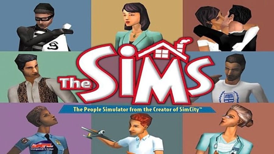 The Official Picture of The Sims featuring its characters, One of most played video games of all time.