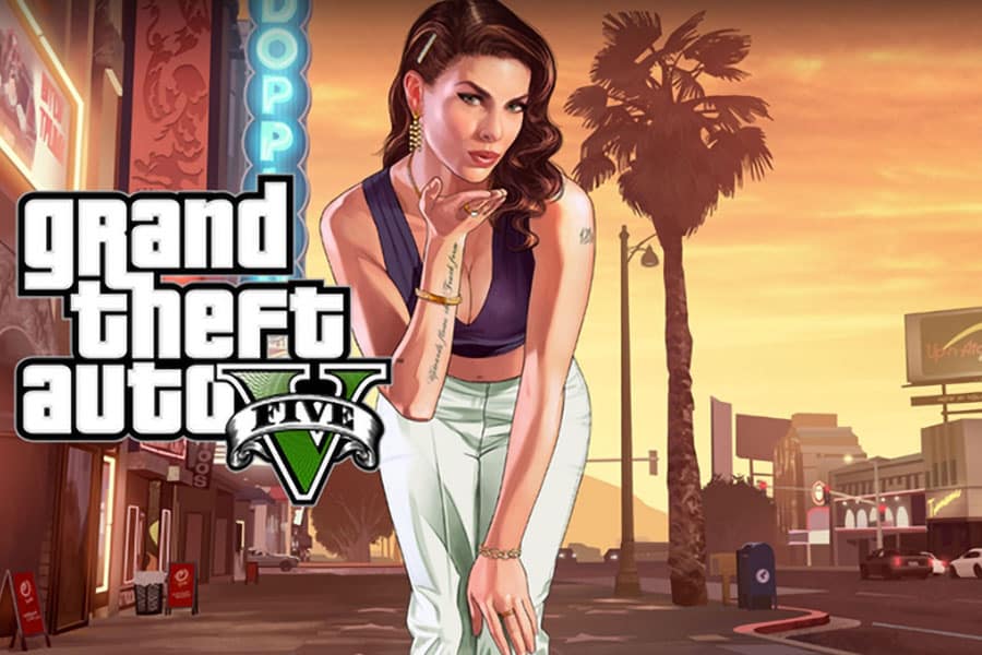 The Official Picture of Grand Theft Auto V featuring a Female Character, One of most played video games of all time.