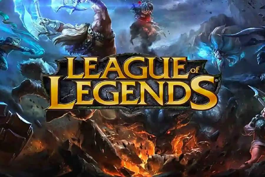 The Official Picture of League of Legends Featuring Many Champions, the most popular video game in Romania.