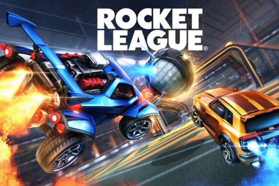 The Official Picture of Rocket League with its Cars, One of The most popular video games in England.