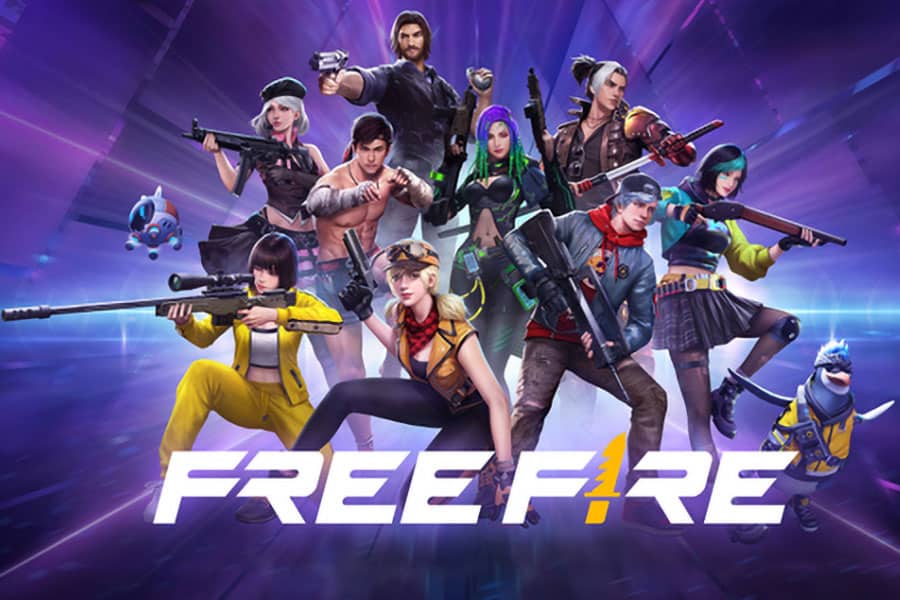 A picture of Free Fire games showcasing its characters.