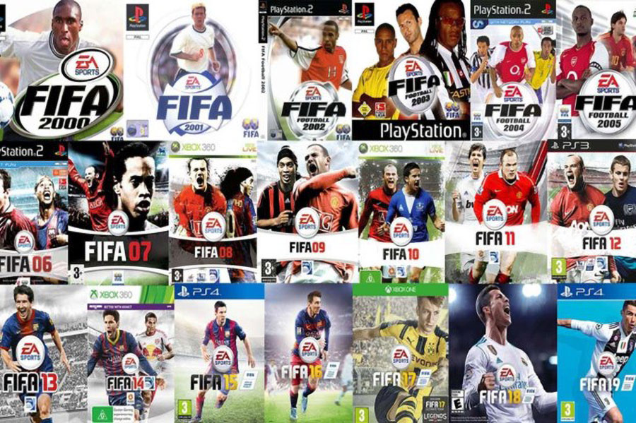 The Official Box Art of many entries in FIFA Series, One of the most popular video games in Latin America.