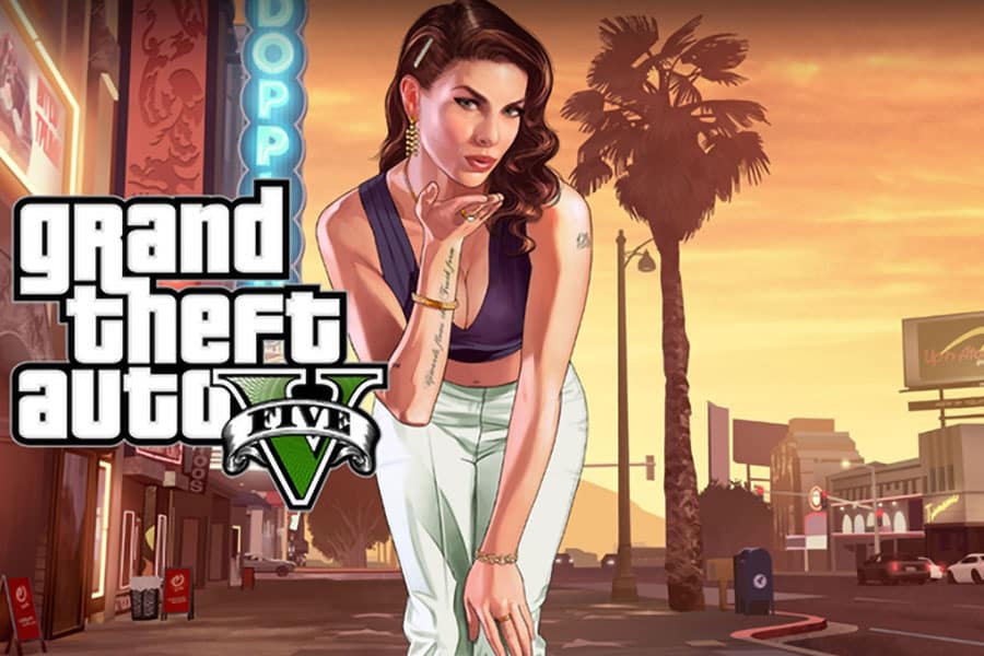 The Official Picture of Grand Theft Auto V featuring a female character, One of the most popular video games in Mexico.