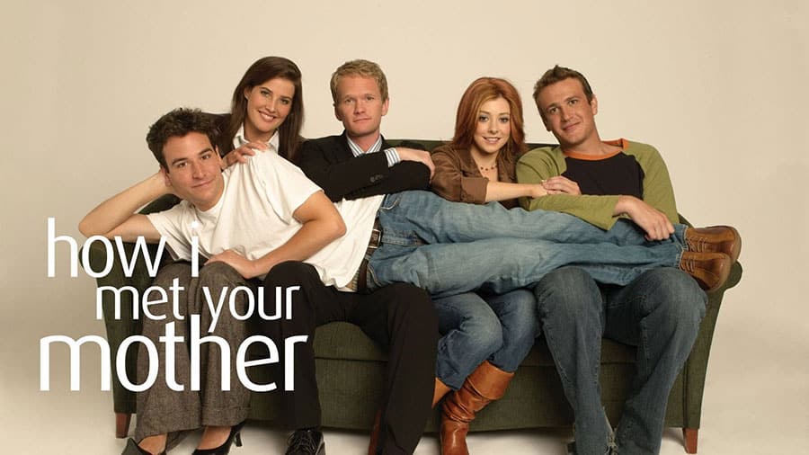 The main cast of How I Met Your Mother at their usual bar.