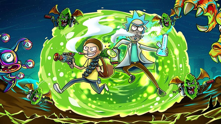 Rick and Morty in one of their interdimensional adventures.