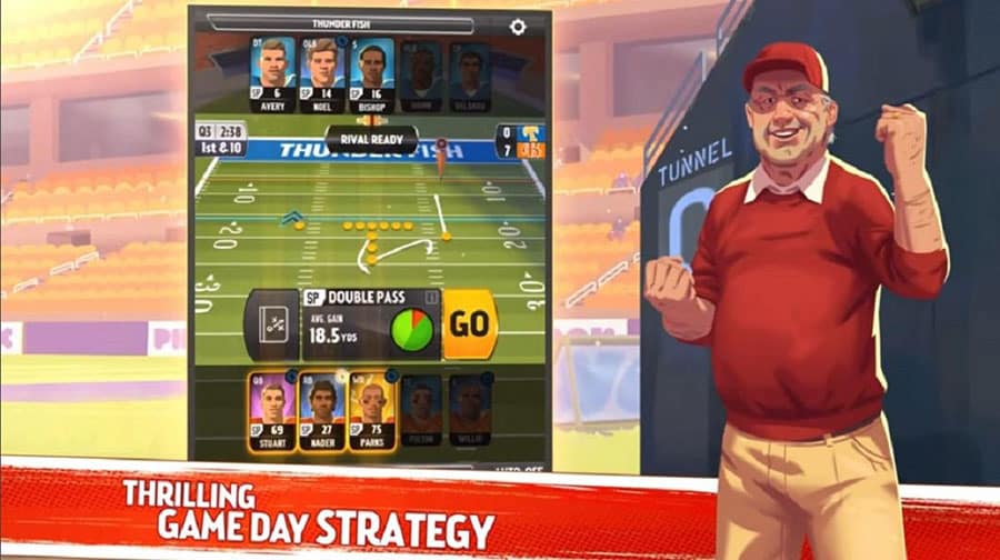 in game picture of Rival Stars College Football, One of offline american football games for iphone.