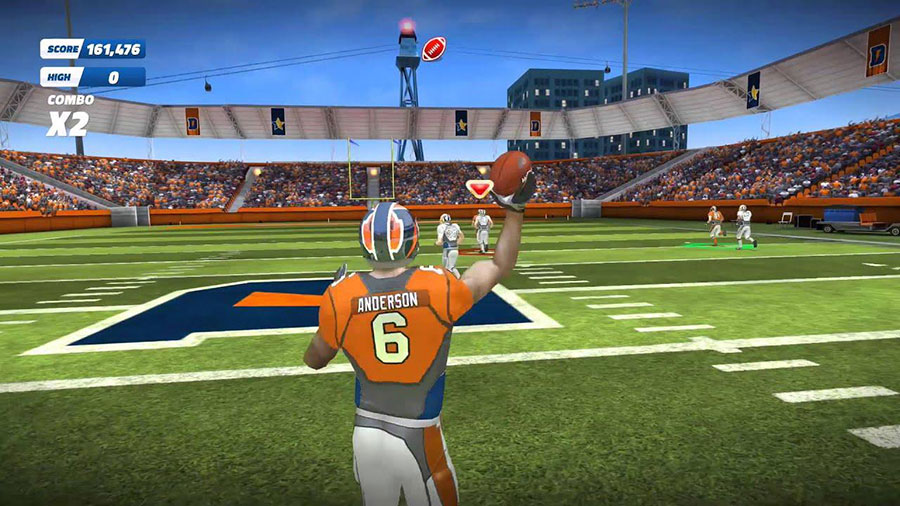 in game picture of Flick Quarterback 21, One of offline american football games for iphone.