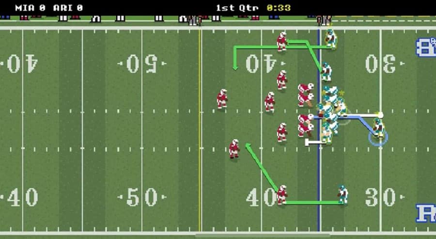 in game picture of Retro Bowl, One of offline american football games for iphone.