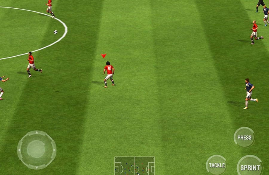 Screenshot of "Real Football" with a detailed match view.