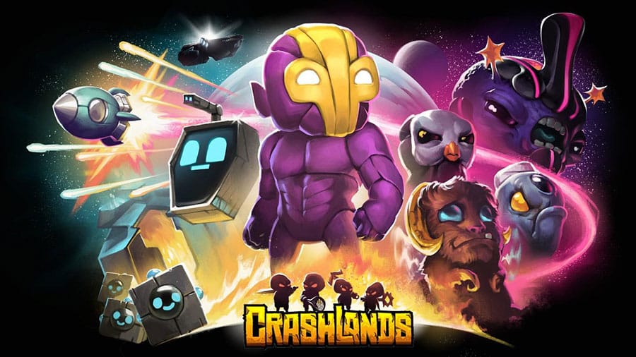 The Official Picture of Crashlands with its characters, One of offline open world games for android.