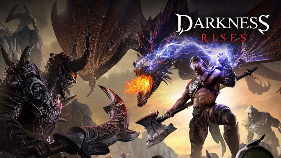 The Official Picture of Darkness Rises with its characters, One of offline rpg games for android.