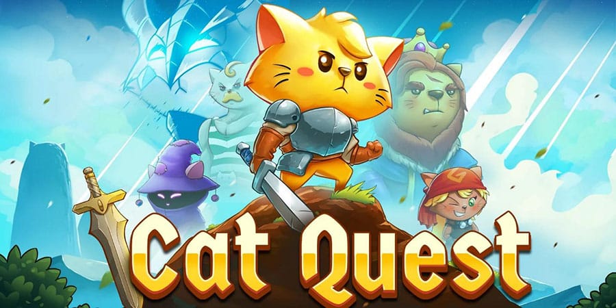 The Official Picture of Cat Quest with its characters, One of offline rpg games for ios.